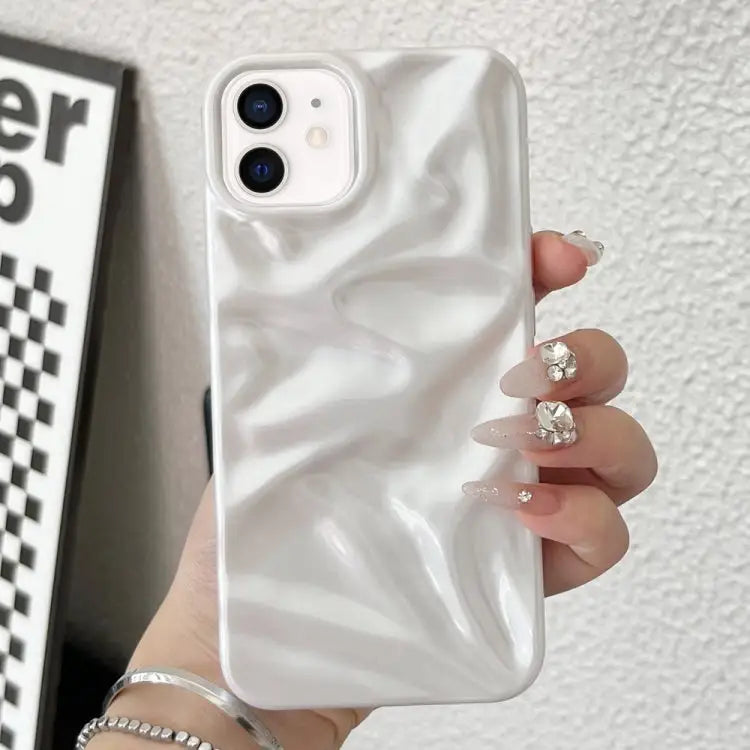 Water Ripple Electroplating Paint TPU Phone Case For iPhone 13 For iPhone 12 - For iPhone 12 / White - Apple Accessories