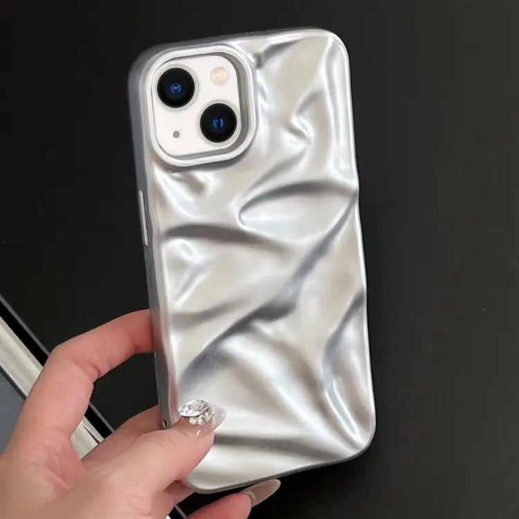 Water Ripple Electroplating Paint TPU Phone Case For iPhone 13 For iPhone 12 - For iPhone 13 / Silver - Apple