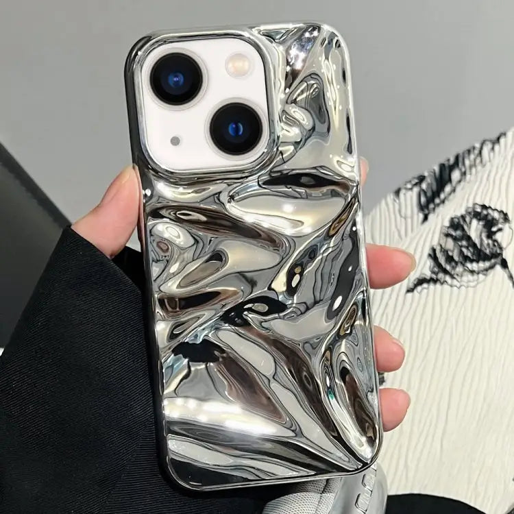 Water Ripple Electroplating Paint TPU Phone Case For iPhone 13 For iPhone 12 - For iPhone 13 / Bright Silver - Apple