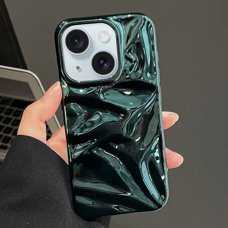 Water Ripple Electroplating Paint TPU Phone Case For iPhone 15 Plus For iPhone 15 - For iPhone 15 Plus / Bright Green