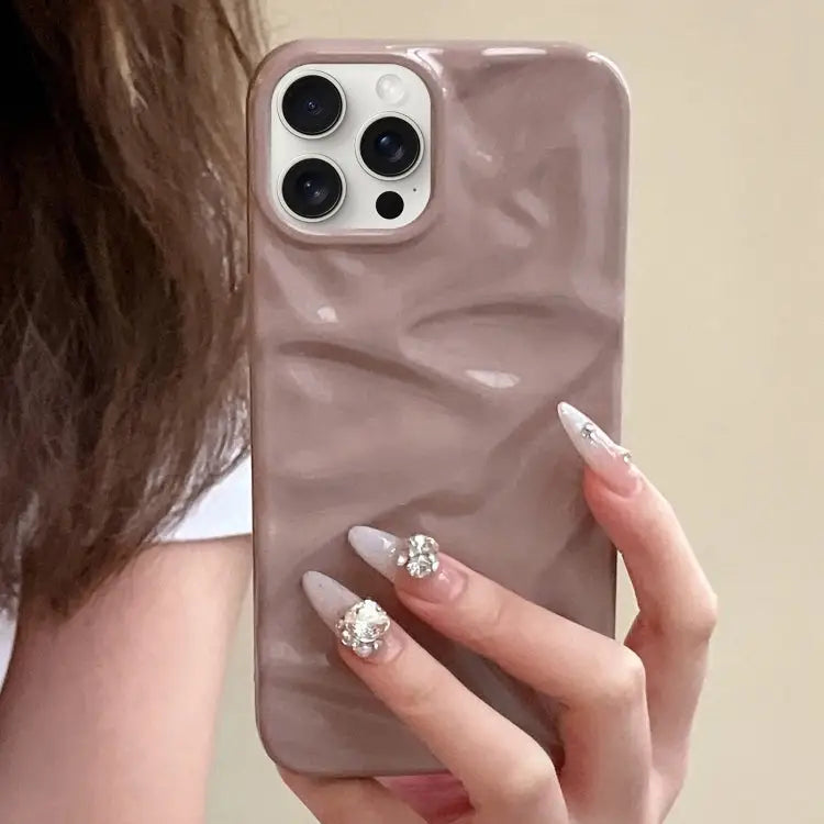 Water Ripple Electroplating Paint TPU Phone Case For iPhone 15 Pro Max For iPhone 15 Pro - For iPhone 15 Pro Max / Pink