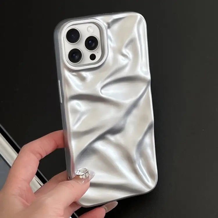 Water Ripple Electroplating Paint TPU Phone Case For iPhone 15 Pro Max For iPhone 15 Pro - For iPhone 15 Pro / Silver