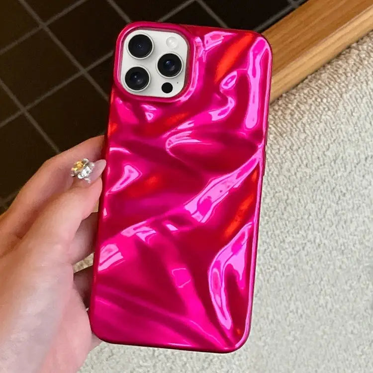 Water Ripple Electroplating Paint TPU Phone Case For iPhone 16 Pro Max For iPhone 16 Pro - For iPhone 16 Pro Max / Rose