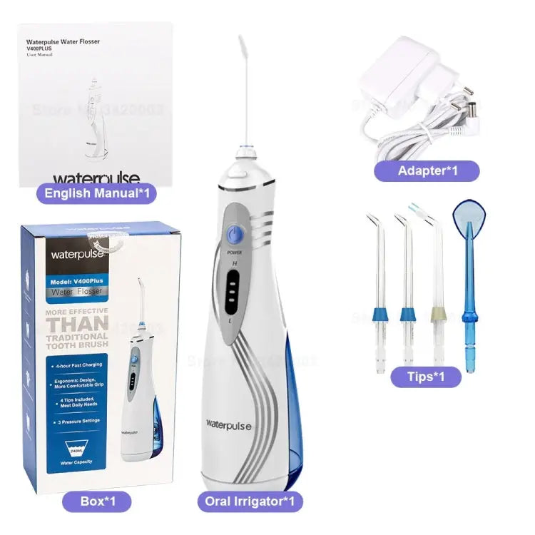 Waterpulse V400Plus Rechargeable USB Dental Cordless Oral Irrigator V400Plus Plug: UK - V400Plus, Plug: UK