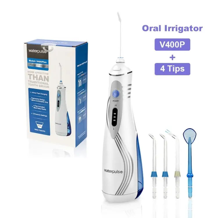 Waterpulse V400Plus Rechargeable USB Dental Cordless Oral Irrigator V400Plus Plug: UK - V400Plus, Plug: UK