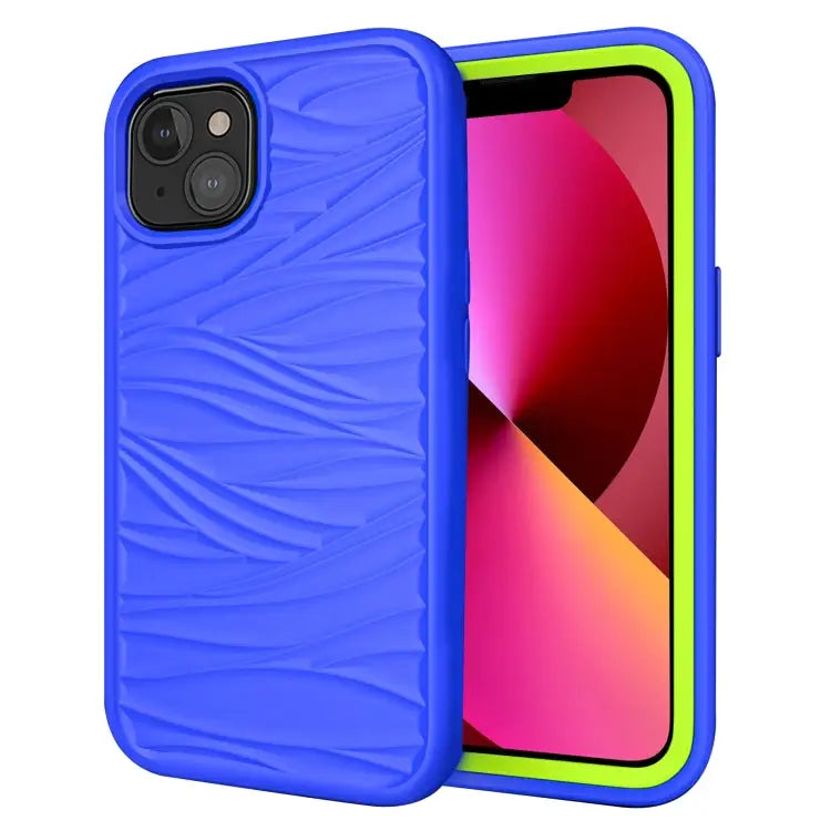 Wave Pattern 3 in 1 Silicone + PC Shockproof Protective Case For iPhone 13 mini For iPhone 13 For iPhone 13 Pro