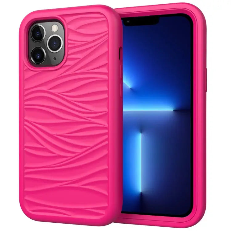 Wave Pattern 3 in 1 Silicone + PC Shockproof Protective Case For iPhone 13 mini For iPhone 13 For iPhone 13 Pro