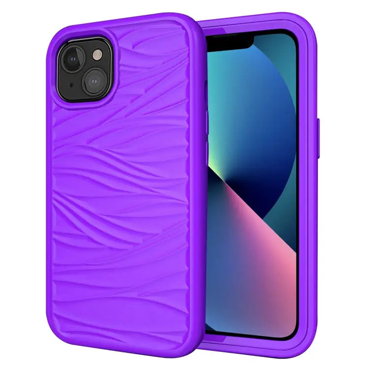 Wave Pattern 3 in 1 Silicone + PC Shockproof Protective Case For iPhone 13 mini For iPhone 13 For iPhone 13 Pro