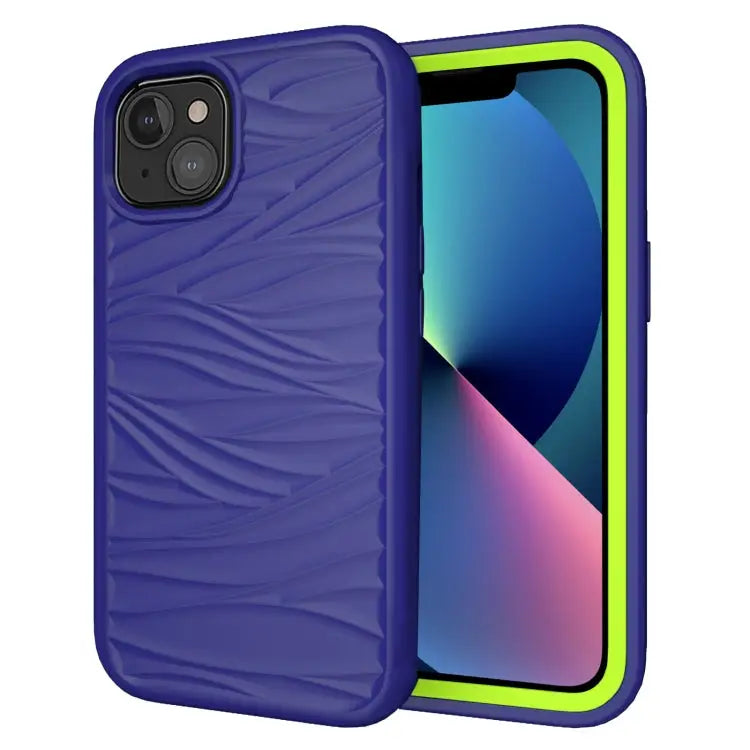 Wave Pattern 3 in 1 Silicone + PC Shockproof Protective Case For iPhone 13 mini For iPhone 13 For iPhone 13 Pro