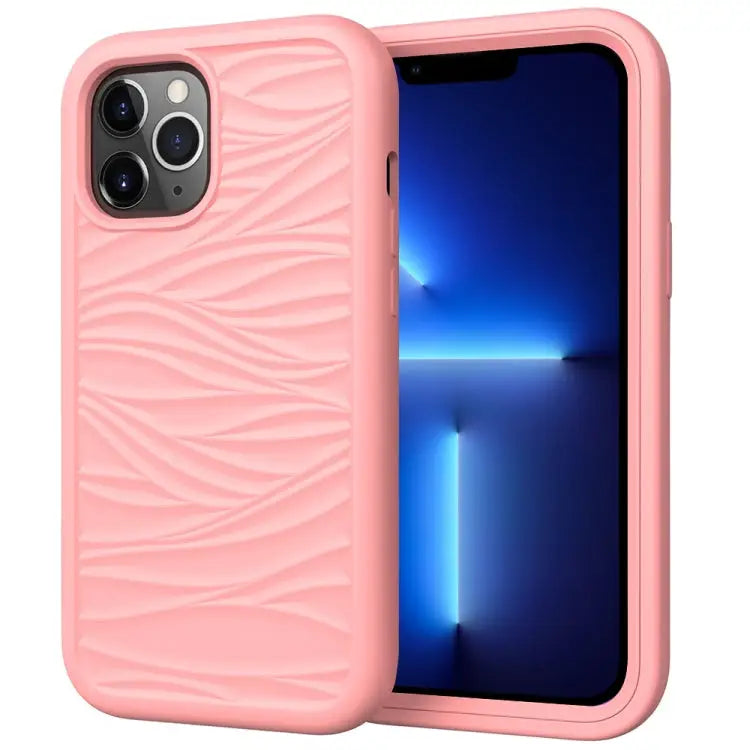 Wave Pattern 3 in 1 Silicone + PC Shockproof Protective Case For iPhone 13 mini For iPhone 13 For iPhone 13 Pro
