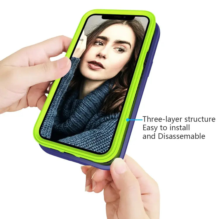Wave Pattern 3 in 1 Silicone + PC Shockproof Protective Case For iPhone 13 Pro Max - Apple Accessories
