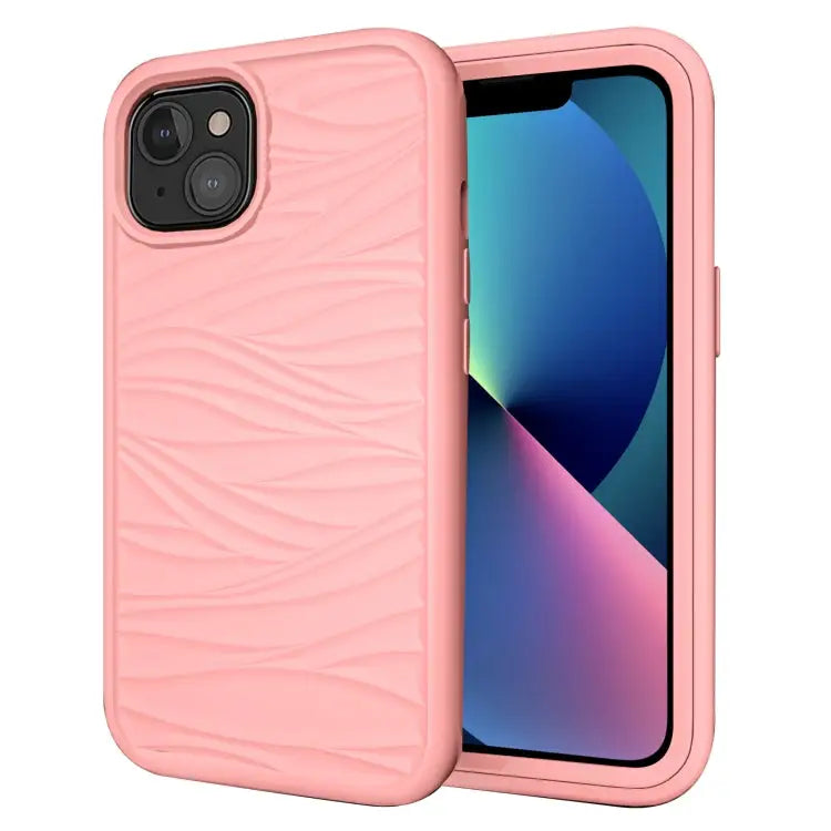 Wave Pattern 3 in 1 Silicone + PC Shockproof Protective Case For iPhone 13 mini For iPhone 13 For iPhone 13 Pro