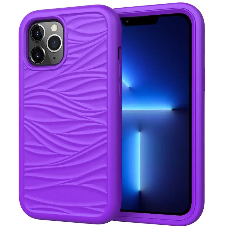 Wave Pattern 3 in 1 Silicone + PC Shockproof Protective Case For iPhone 13 mini For iPhone 13 For iPhone 13 Pro