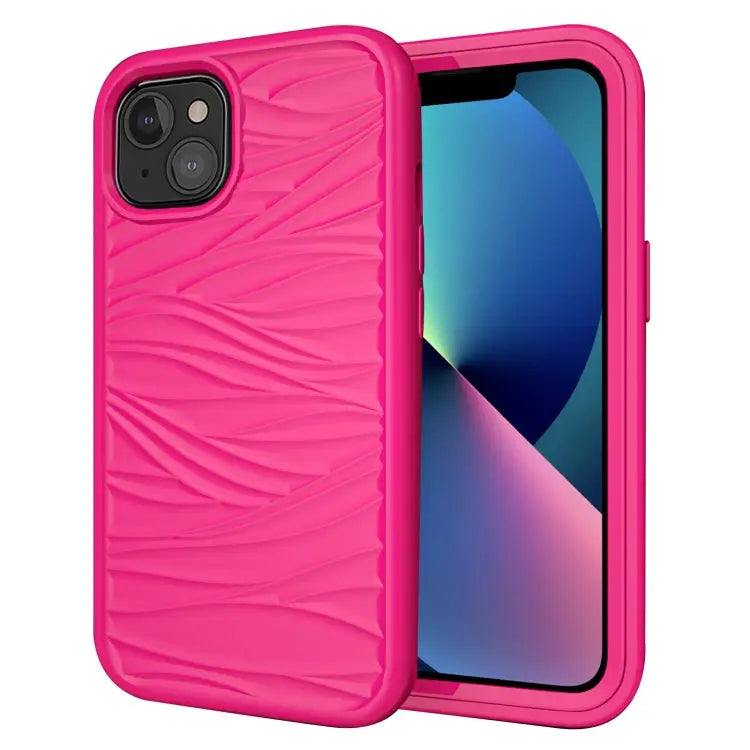 Wave Pattern 3 in 1 Silicone + PC Shockproof Protective Case For iPhone 13 mini For iPhone 13 For iPhone 13 Pro