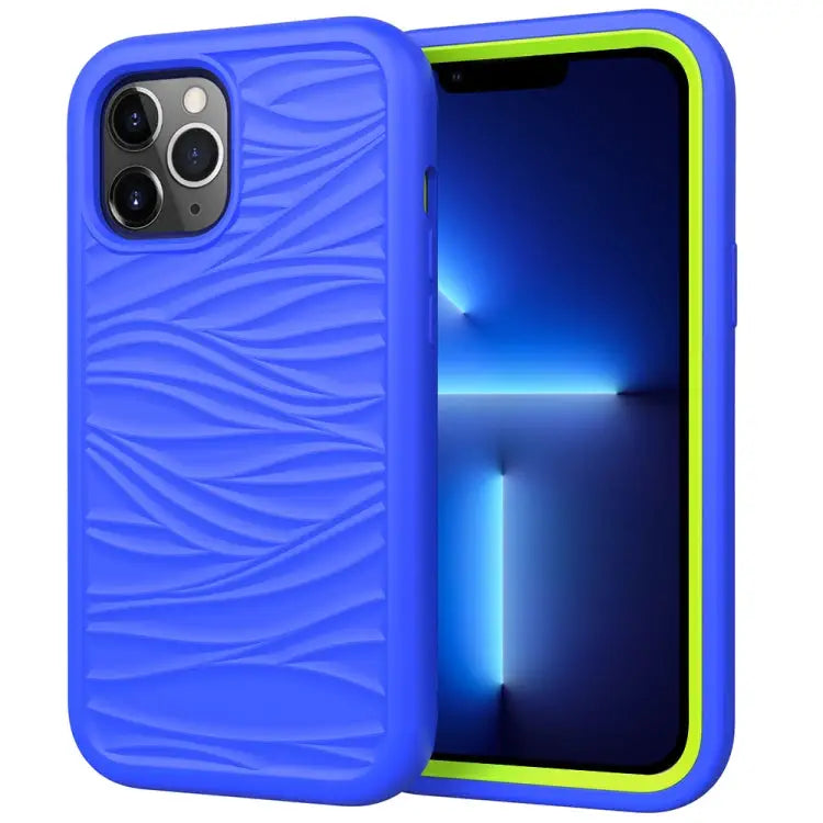 Wave Pattern 3 in 1 Silicone + PC Shockproof Protective Case For iPhone 13 mini For iPhone 13 For iPhone 13 Pro
