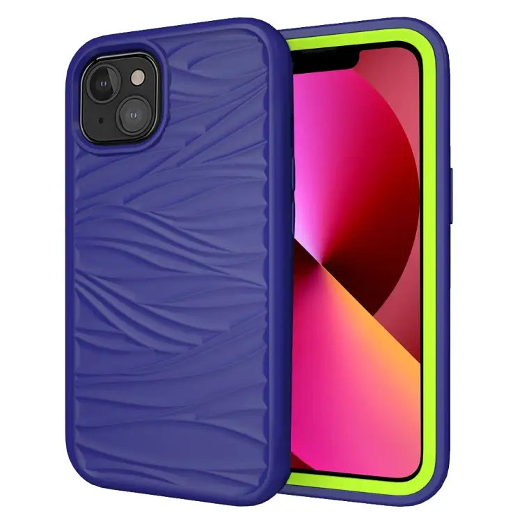 Wave Pattern 3 in 1 Silicone + PC Shockproof Protective Case For iPhone 13 mini For iPhone 13 For iPhone 13 Pro