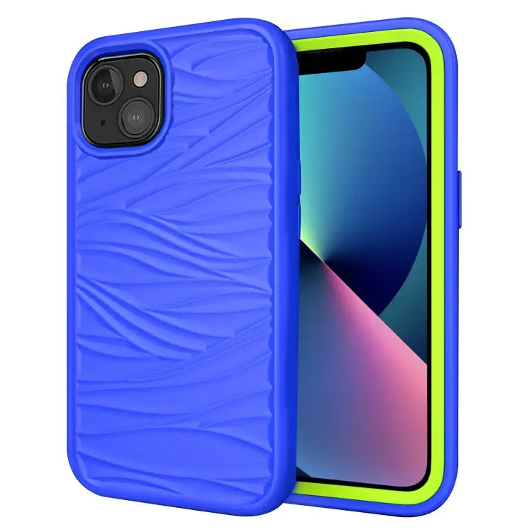 Wave Pattern 3 in 1 Silicone + PC Shockproof Protective Case For iPhone 13 mini For iPhone 13 For iPhone 13 Pro