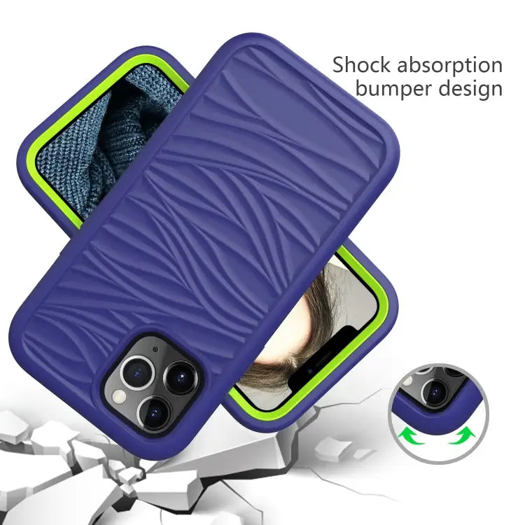 Wave Pattern 3 in 1 Silicone + PC Shockproof Protective Case For iPhone 13 Pro Max - Apple Accessories