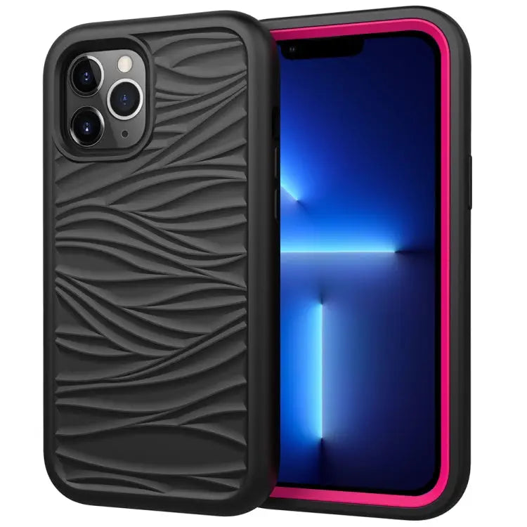 Wave Pattern 3 in 1 Silicone + PC Shockproof Protective Case For iPhone 13 mini For iPhone 13 For iPhone 13 Pro