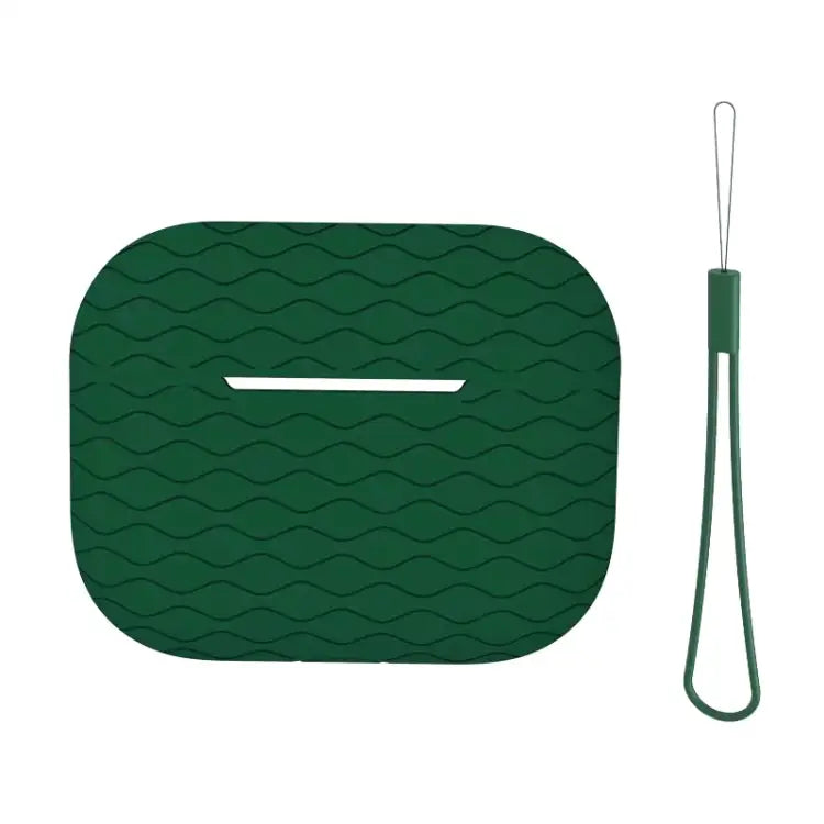 Wave Pattern Silicone Earphone Case For AirPods Pro 2 - For AirPods Pro 2 / Dark Green - Apple Accessories