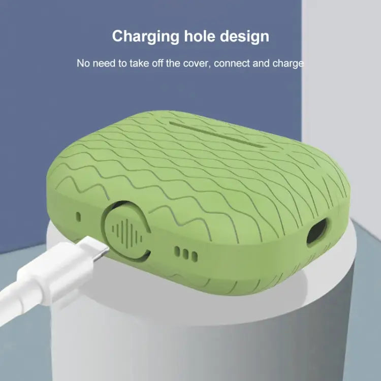 Wave Pattern Silicone Earphone Case For AirPods Pro 2 - For AirPods Pro 2 / Dark Green - Apple Accessories