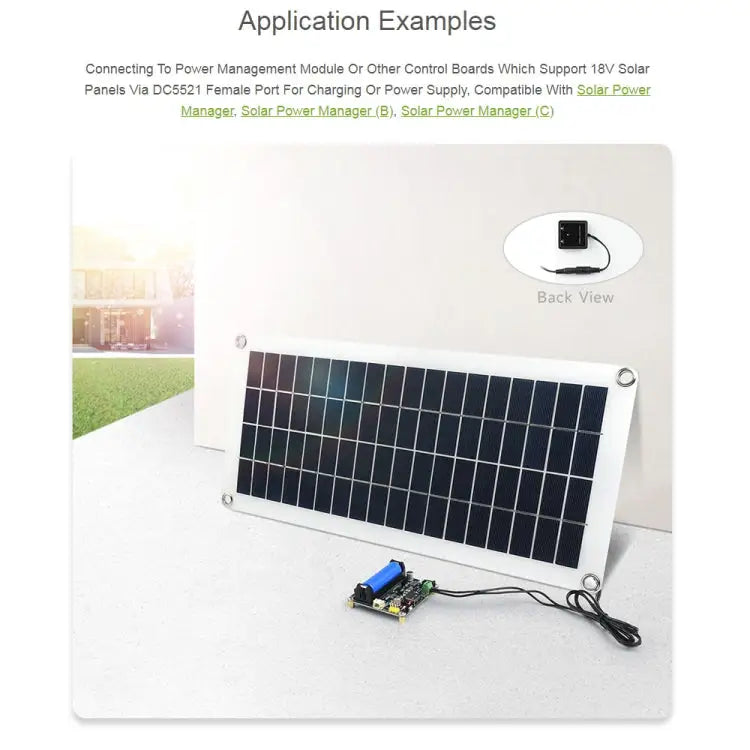 Waveshare 18V 10W Semi-flexible Polycrystalline Silicon Solar Panel 24167 - 24167