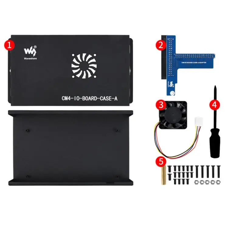 Waveshare Metal Box A for Raspberry Pi CM4 IO Board with Cooling Fan