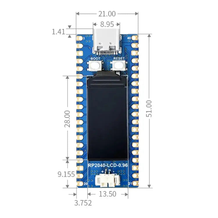 Waveshare RP2040-LCD-0.96 Pico-like MCU Board Based on Raspberry Pi MCU RP2040 with Pinheader RP2040-LCD-0.96