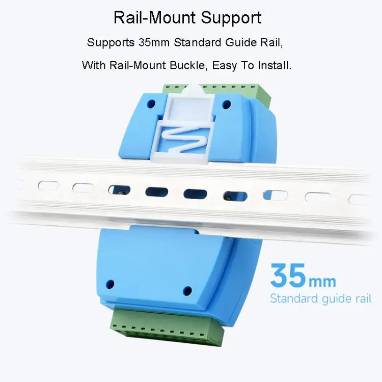 Waveshare RS485-HUB-8P Industrial-grade Isolated 8-ch RS485 Hub Rail-mount Support Wide Baud Rate Range