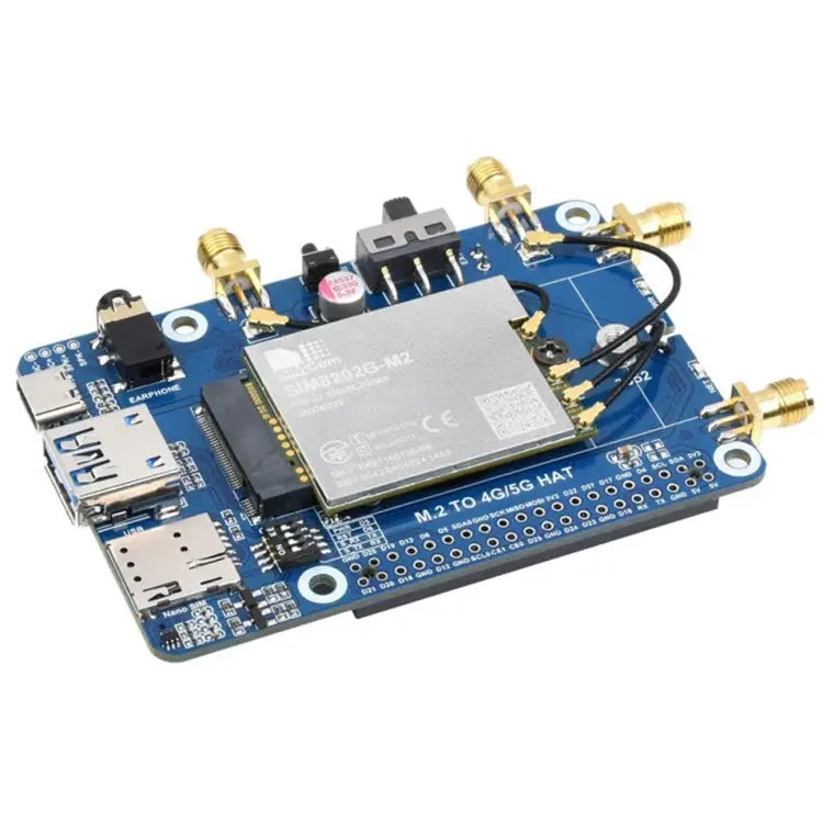 Waveshare SIM8202G-M2 5G HAT B Multi Band Snapdragon X55 Module Board for Raspberry Pi SIM8202G-M2 5G HAT B