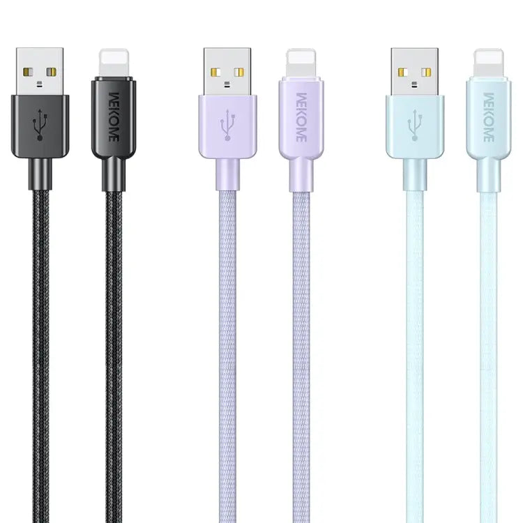 WEKOME WDC-03 Tidal Energy Series 2.4A USB to 8 Pin Braided Data Cable Length: 1m - USB to 8 Pin / Black