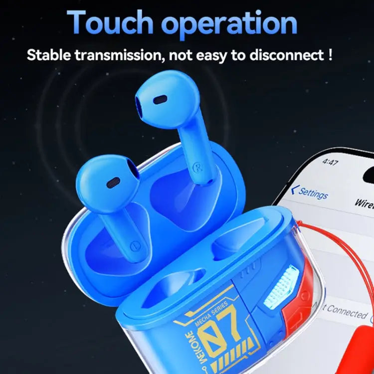 WEKOME WS-07 Armor ENC Noise Reduction Wireless Bluetooth Earphone - Blue - Apple Accessories