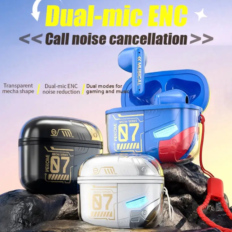 WEKOME WS-07 Armor ENC Noise Reduction Wireless Bluetooth Earphone - Blue - Apple Accessories