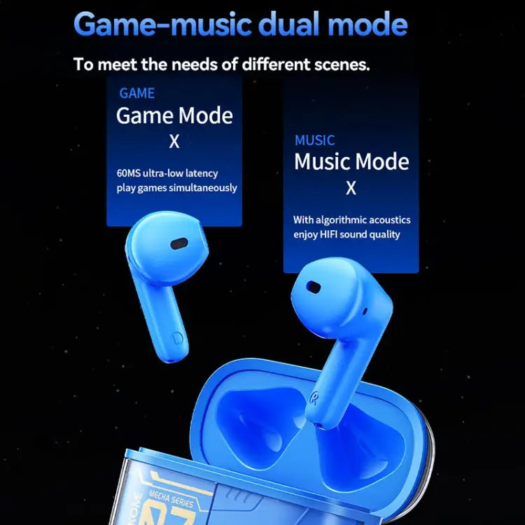 WEKOME WS-07 Armor ENC Noise Reduction Wireless Bluetooth Earphone - Blue - Apple Accessories