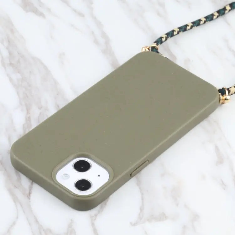 Wheat Straw Material + TPU Shockproof Case with Neck Lanyard For iPhone 13 mini For iPhone 13 For iPhone 13 Pro - Apple