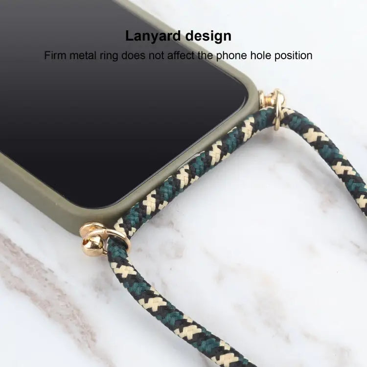 Wheat Straw Material + TPU Shockproof Case with Neck Lanyard For iPhone 13 mini For iPhone 13 For iPhone 13 Pro - Apple