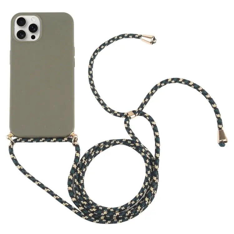 Wheat Straw TPU Shockproof Phone Case with Neck Lanyard For iPhone 16 Pro Max For iPhone 16 Pro For iPhone 16 Plus