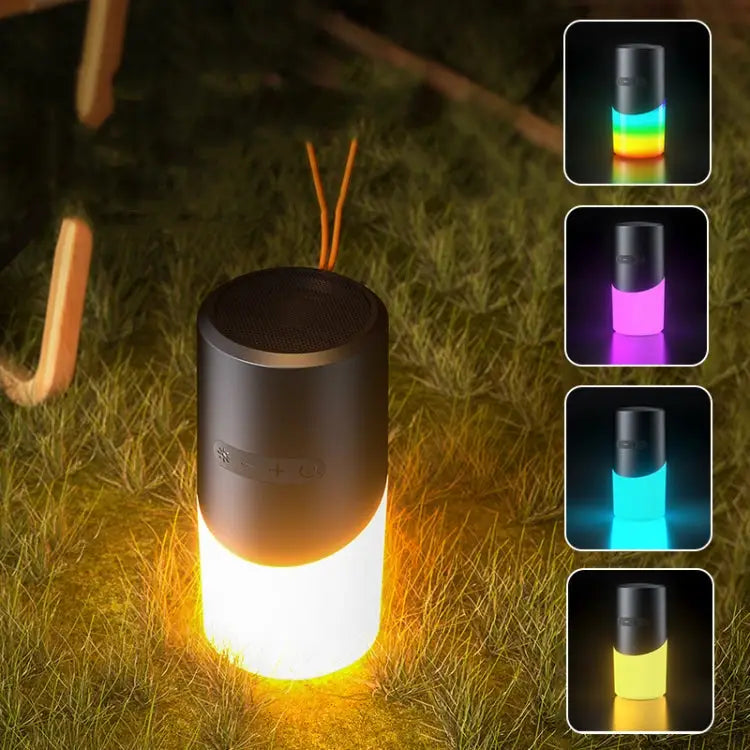 Wireless Bluetooth Speaker With RGB Light Waterproof Stereo Atmosphere Light - Black - Apple Accessories