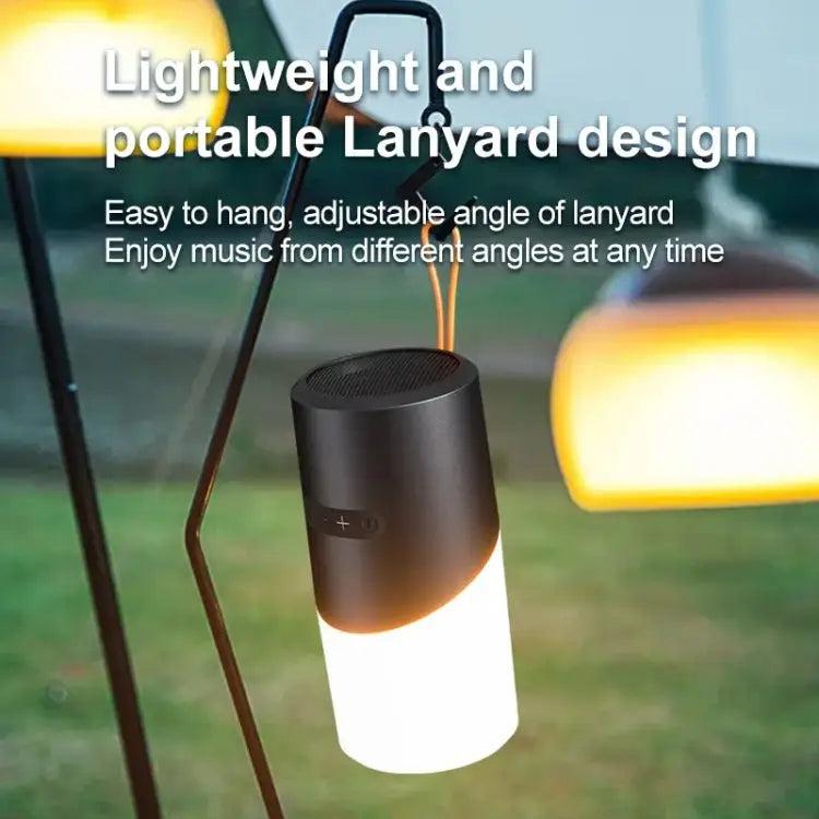 Wireless Bluetooth Speaker With RGB Light Waterproof Stereo Atmosphere Light - Black - Apple Accessories