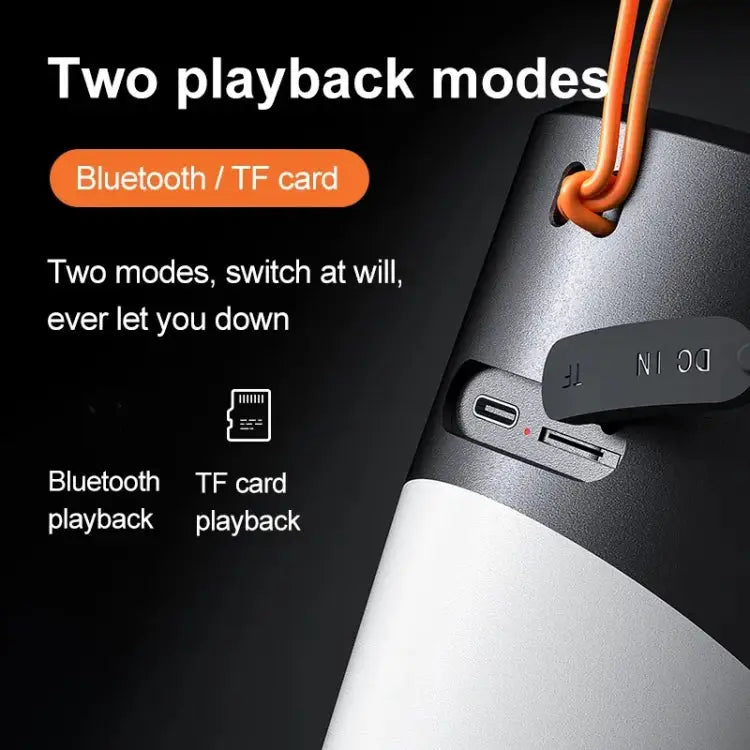 Wireless Bluetooth Speaker With RGB Light Waterproof Stereo Atmosphere Light - Black - Apple Accessories