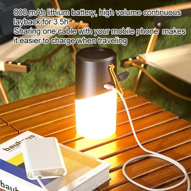 Wireless Bluetooth Speaker With RGB Light Waterproof Stereo Atmosphere Light - Black - Apple Accessories