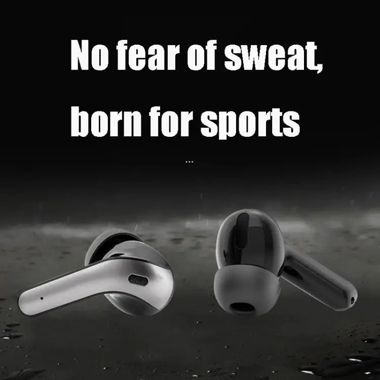 Wireless Touch Digital Display Bluetooth Earphone Black White - Black