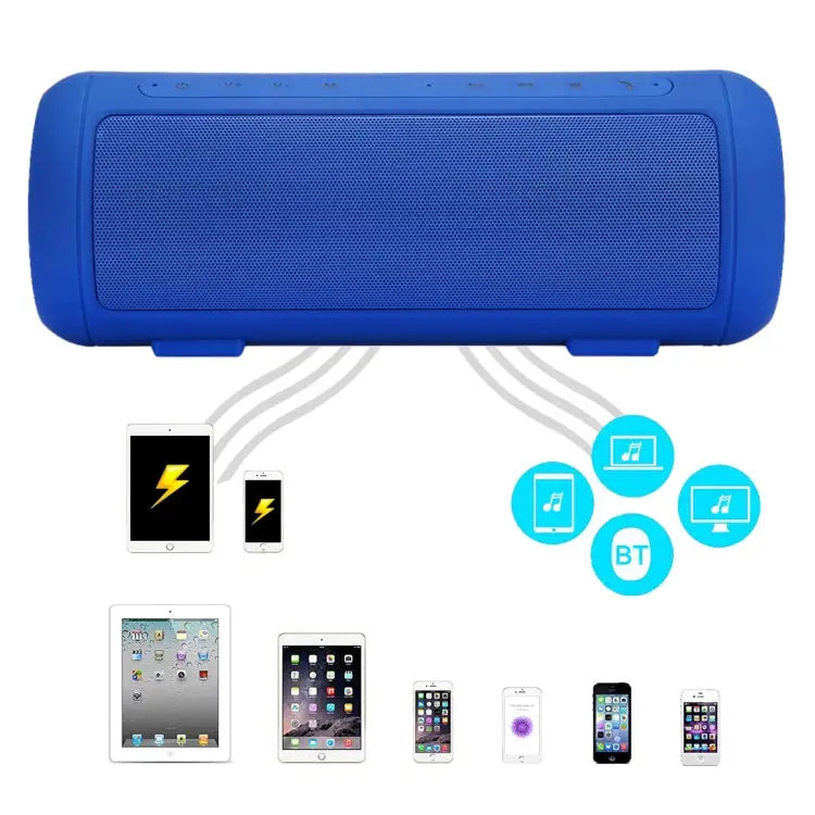 with Built-in MIC & Handle Support Hands-free Calls & TF Card & AUX IN & Power Bank Bluetooth Distance: 10m - Blue