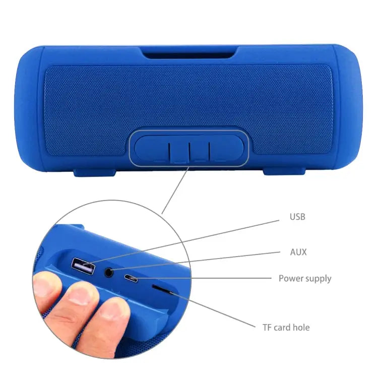 with Built-in MIC & Handle Support Hands-free Calls & TF Card & AUX IN & Power Bank Bluetooth Distance: 10m - Blue