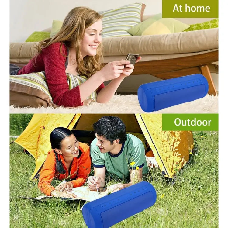 with Built-in MIC & Handle Support Hands-free Calls & TF Card & AUX IN & Power Bank Bluetooth Distance: 10m - Blue