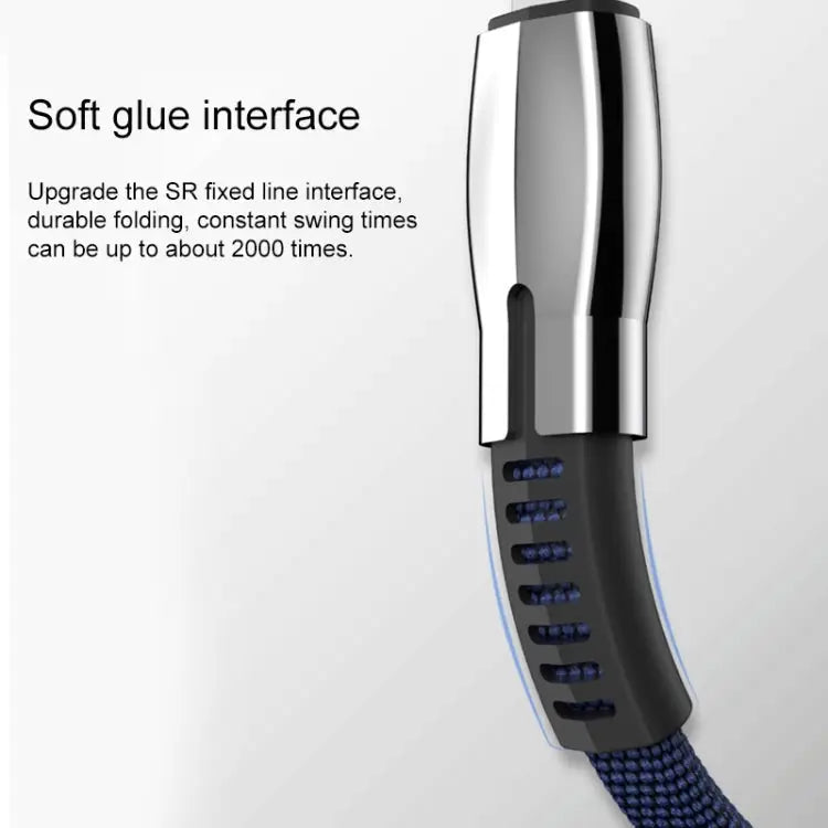 WK WDC-107i 1m 2.4A Saint Zinc Alloy Series USB to 8 Pin Data Sync Charging Cable - 8 Pin / Black