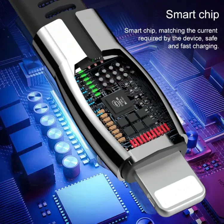 WK WDC-107i 1m 2.4A Saint Zinc Alloy Series USB to 8 Pin Data Sync Charging Cable - 8 Pin / Black