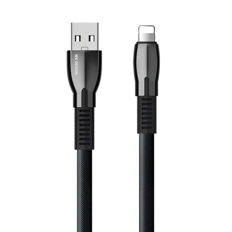WK WDC-107i 1m 2.4A Saint Zinc Alloy Series USB to 8 Pin Data Sync Charging Cable - 8 Pin / Black