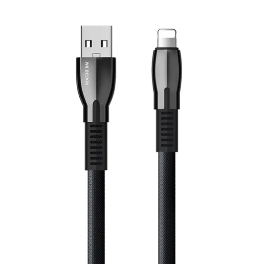 WK WDC-107i 1m 2.4A Saint Zinc Alloy Series USB to 8 Pin Data Sync Charging Cable - 8 Pin / Black