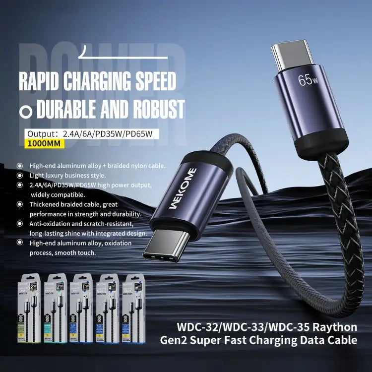 WK WDC-32i Raython Gen2 1m 2.4A USB to 8 Pin Fast Charging Data Cable WDC-32i - WDC-32i - Apple Accessories